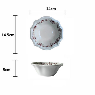 Kaasaegne keraamiline taldrik käsitsi maalitud lillekujundus Pärastlõunatee puuviljasalatitaldrikud Euroopa lääne restorani lauale mõeldud magustoiduroog