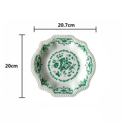 Kaasaegne keraamiline taldrik käsitsi maalitud lillekujundus Pärastlõunatee puuviljasalatitaldrikud Euroopa lääne restorani lauale mõeldud magustoiduroog