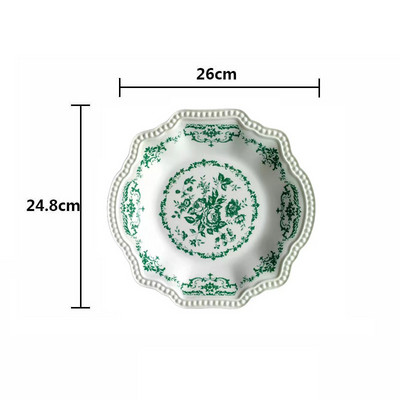 Kaasaegne keraamiline taldrik käsitsi maalitud lillekujundus Pärastlõunatee puuviljasalatitaldrikud Euroopa lääne restorani lauale mõeldud magustoiduroog