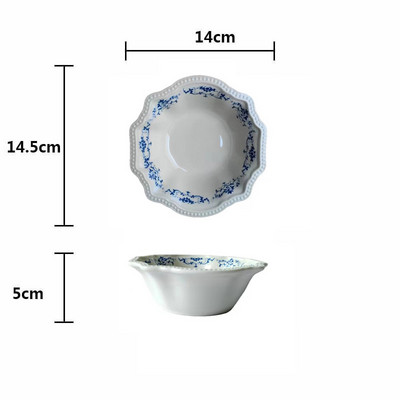 Kaasaegne keraamiline taldrik käsitsi maalitud lillekujundus Pärastlõunatee puuviljasalatitaldrikud Euroopa lääne restorani lauale mõeldud magustoiduroog