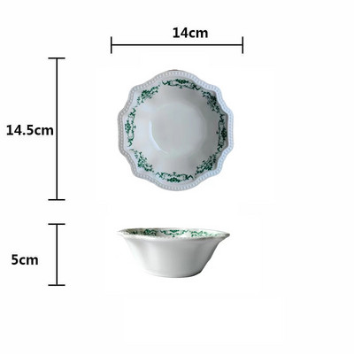 Kaasaegne keraamiline taldrik käsitsi maalitud lillekujundus Pärastlõunatee puuviljasalatitaldrikud Euroopa lääne restorani lauale mõeldud magustoiduroog