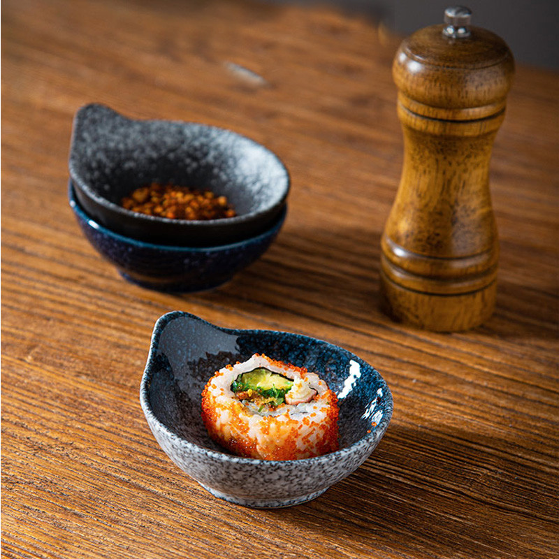 FANCITY lazítótál szójaszósz ecetes edény kreatív kerámia sushi snack konyhai anyag edény kis tál
