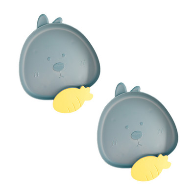 2 vaikų animacinių filmų lėkštės su padažo panardinimo skyriumi rinkinys, puiki dovana vaikams, mažiems vaikams (triušiui)