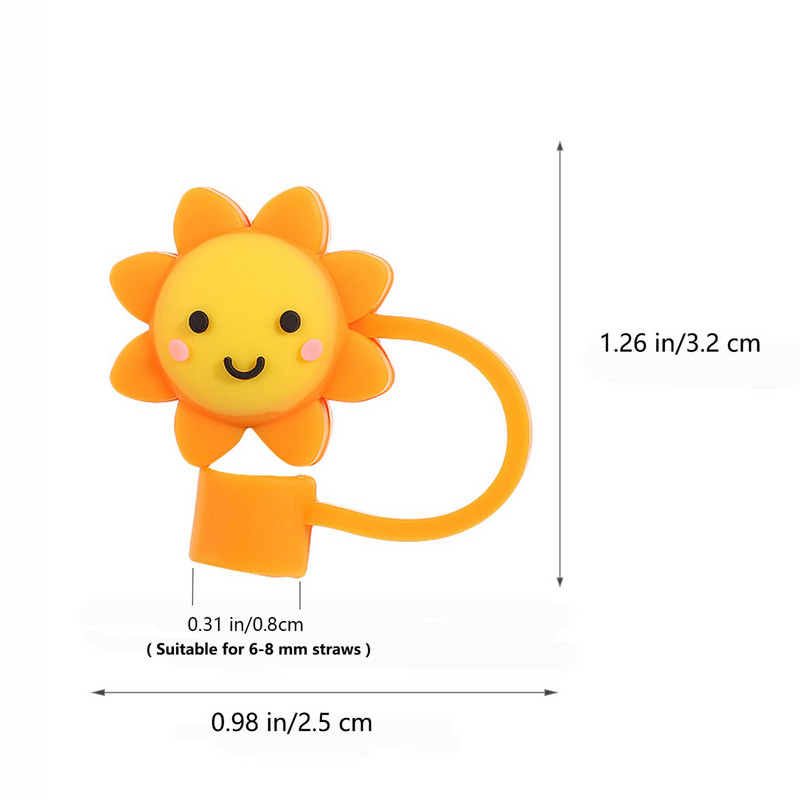 Mielas silikoninis šiaudų dulkėms atsparus kištukas, daugkartinis minkštas silikoninis šiaudų dangtelis puodelių šiaudelių priedams