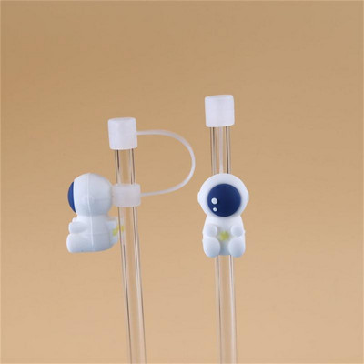 Stiklo šiaudeliai vasarą nerūdijančio plieno šiaudeliai vandeniui atstumiantys biuro silikoniniai silikoniniai puodeliai dangtelio dangtelis nuo dulkių dangtelio dulkių kištukas