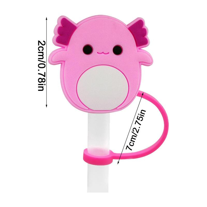 Geriamųjų šiaudelių antgalių dangteliai Silikono apsauginis dangtelis šiaudeliams Dulkėms atsparus silikoninis šiaudelių antgalis Nešiojamas animacinių filmų šiaudelių antgalių dangtelis