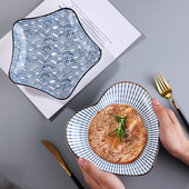 8 colių japoniško suši lėkštės keraminės makaronų dubenėlio juostelės dizaino makaronų lėkštės restorano buitinės retro stiliaus indai