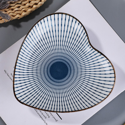 8 colių japoniško suši lėkštės keraminės makaronų dubenėlio juostelės dizaino makaronų lėkštės restorano buitinės retro stiliaus indai