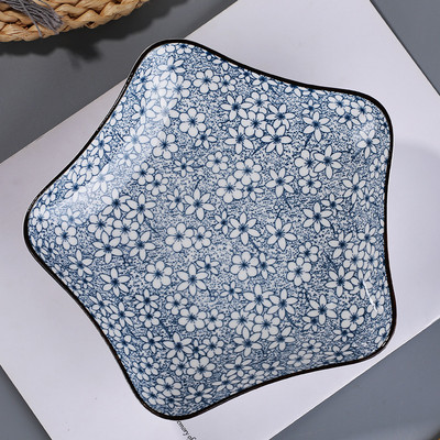 8 colių japoniško suši lėkštės keraminės makaronų dubenėlio juostelės dizaino makaronų lėkštės restorano buitinės retro stiliaus indai