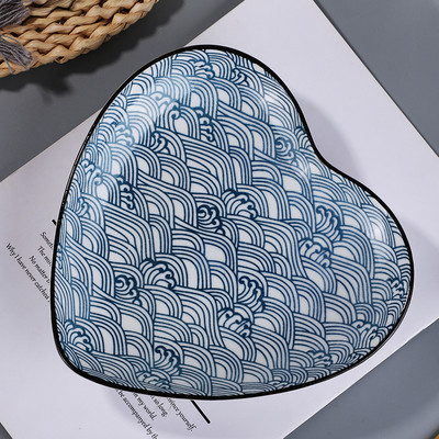 8 colių japoniško suši lėkštės keraminės makaronų dubenėlio juostelės dizaino makaronų lėkštės restorano buitinės retro stiliaus indai