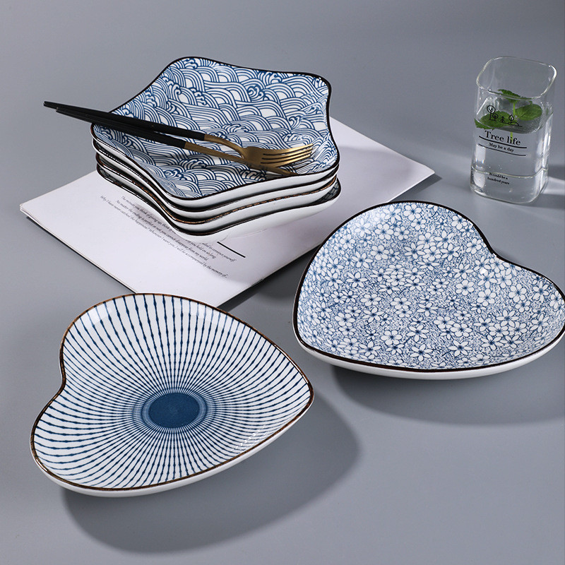 8 colių japoniško suši lėkštės keraminės makaronų dubenėlio juostelės dizaino makaronų lėkštės restorano buitinės retro stiliaus indai