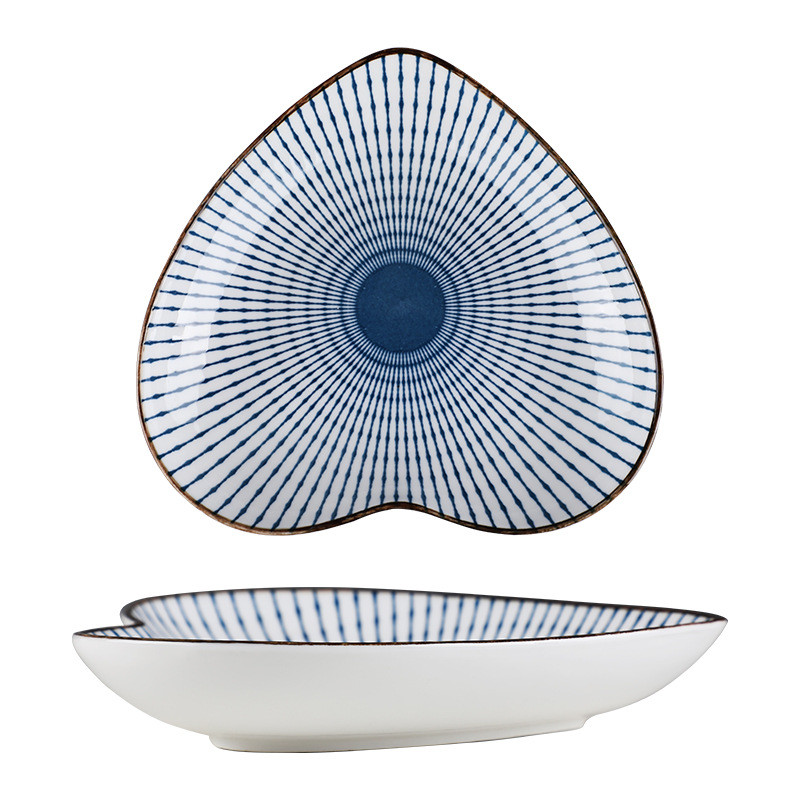 8 colių japoniško suši lėkštės keraminės makaronų dubenėlio juostelės dizaino makaronų lėkštės restorano buitinės retro stiliaus indai