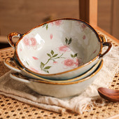 7,5-tolline Jaapani keraamiline nuudlikauss, kahekõrvaline supikauss majapidamises kasutatava salatiga pastataldrik Praktiline kööginõu