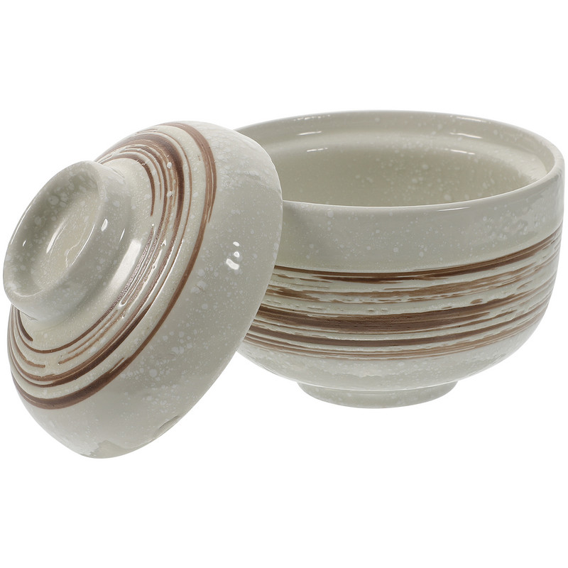 Keraminiai troškinimo puodai, patiekiami dubenys, pramoginiai daugiafunkciniai garų makaronai su dideliu dangčiu