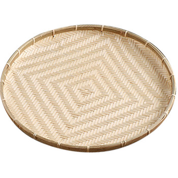 Kuivatusprügilapp suupistekorv magustoidu serveerimisalus Kootud toidukonteiner kudumine bambusest säilitusring