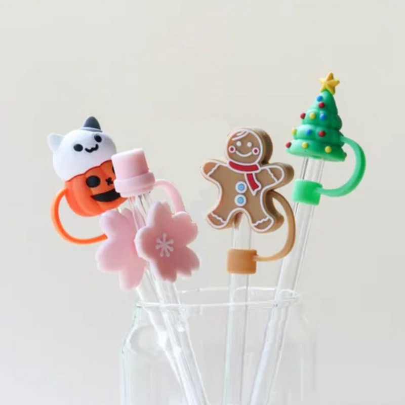 Silikoonist multifilmi kõrreotsad kate korduvkasutatav pehme pritsmekindel joogitolmukork Tolmukindel õhukindel õlekork, lapsed täiskasvanud