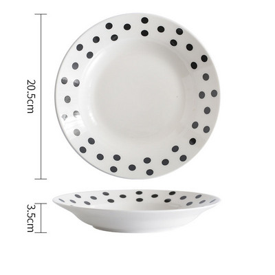 Europietiškas keraminių lėkščių rinkinys glazūros dažymas gyvenamasis kambarys vaisių salotų lėkštė rankomis piešta geometrija stalinis vakarienės rinkinys lėkštės ir indai