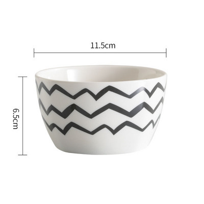 Europietiškas keraminių lėkščių rinkinys glazūros dažymas gyvenamasis kambarys vaisių salotų lėkštė rankomis piešta geometrija stalinis vakarienės rinkinys lėkštės ir indai