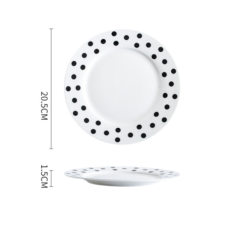 Europietiškas keraminių lėkščių rinkinys glazūros dažymas gyvenamasis kambarys vaisių salotų lėkštė rankomis piešta geometrija stalinis vakarienės rinkinys lėkštės ir indai