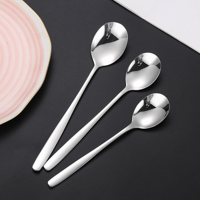 Western επιτραπέζια σκεύη 304 από ανοξείδωτο ατσάλι Κουτάλι Κορεατικού καφέ ανακατεύοντας επιδόρπιο Μαχαίρι και πιρούνι με μακριά λαβή