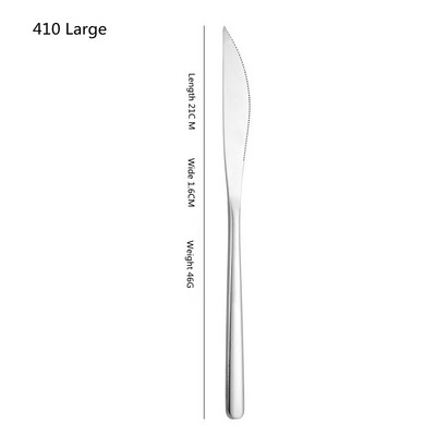 Western επιτραπέζια σκεύη 304 από ανοξείδωτο ατσάλι Κουτάλι Κορεατικού καφέ ανακατεύοντας επιδόρπιο Μαχαίρι και πιρούνι με μακριά λαβή