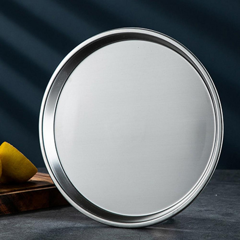 Vakarienės lėkštė Puiki stora auksinės spalvos 304 nerūdijančio plieno pyrago desertinė užkandžių lėkštė namams