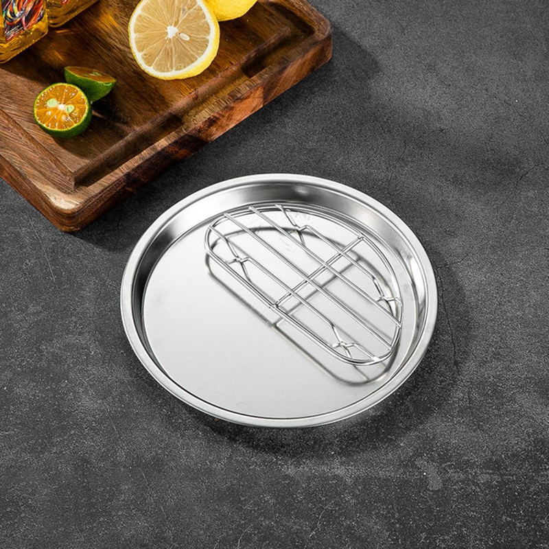 Vakarienės lėkštė Puiki stora auksinės spalvos 304 nerūdijančio plieno pyrago desertinė užkandžių lėkštė namams