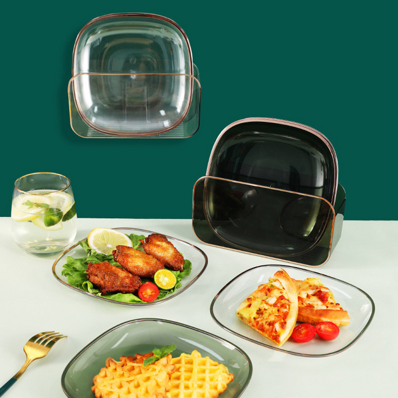 Daugiafunkcinis virtuvės indų lėkščių rinkinys Namų vakarienei Stalo indų dubuo su laikymo lentyna Užkandžių stalinis kompiuteris gauti indų padėkliuką