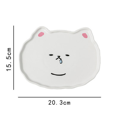 OuQIII parduotuvė Keraminės lėkštės Desertinis patiekalas Stalo reikmenys Debesis Tulpės Sūris Saldainiai Animaciniai filmukai Šuo Meška Mielos lėkštės vakarienei