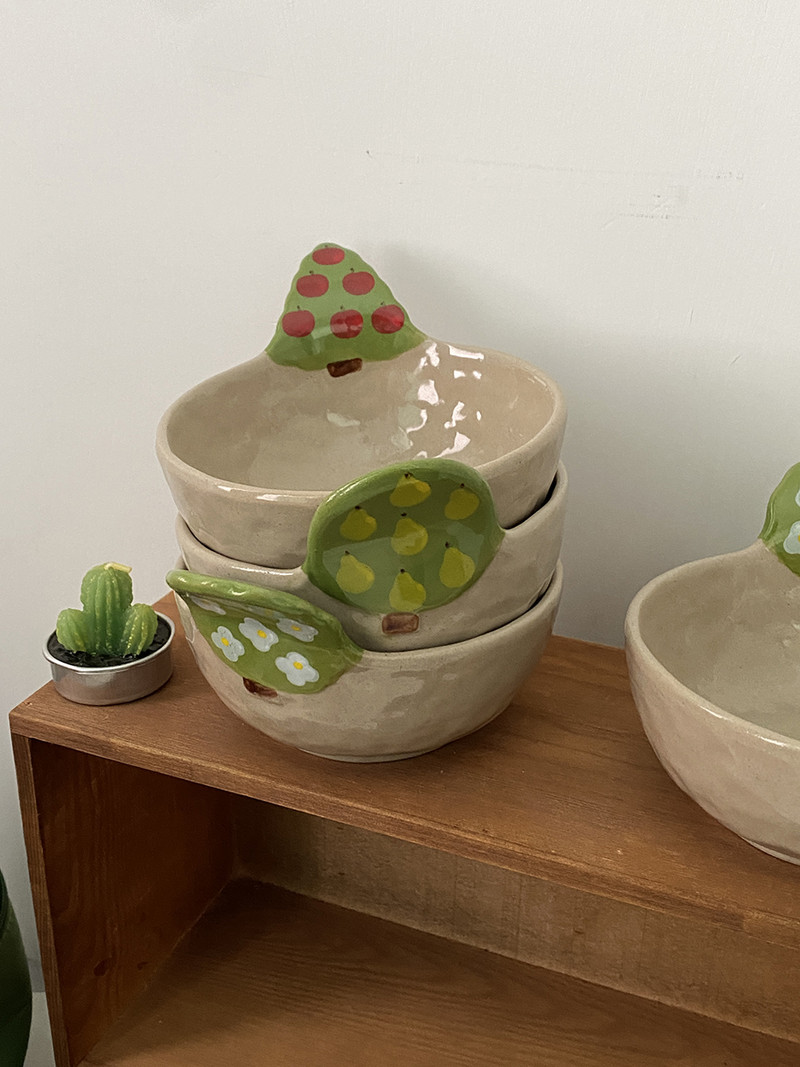 Tree Rice Bowl Οικιακά Κεραμικά Όμορφα Πρακτικά κινούμενα σχέδια Ιαπωνικά επιτραπέζια σκεύη Simplicity Soild Kitchen Simple Fashion