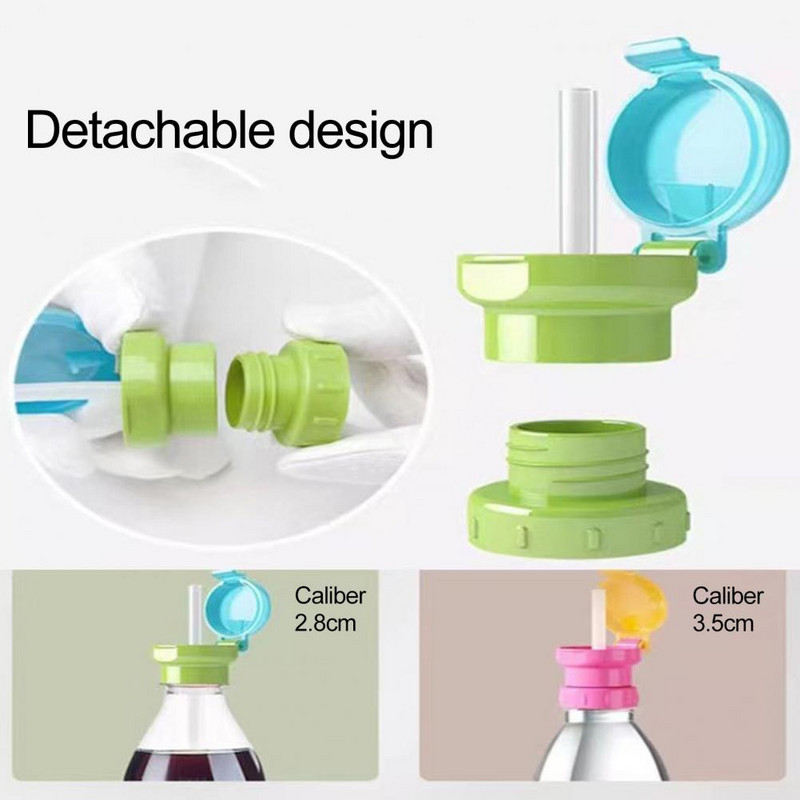 Vaikų vandens butelio dangtelis, apsaugantis nuo išsiliejimo sulčių sodos vandens buteliuko susukamas dangtelio dangtelis su šiaudeliu, saugaus gėrimo šiaudelio dangteliu, maitinamas vaikui