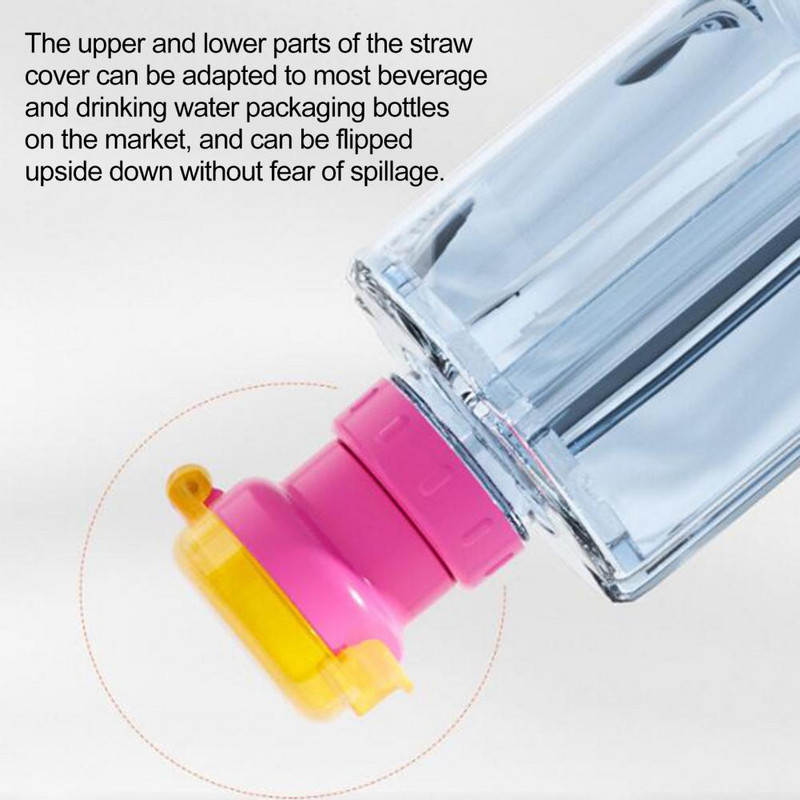 Vaikų vandens butelio dangtelis, apsaugantis nuo išsiliejimo sulčių sodos vandens buteliuko susukamas dangtelio dangtelis su šiaudeliu, saugaus gėrimo šiaudelio dangteliu, maitinamas vaikui
