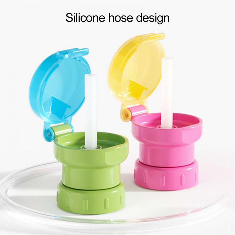 Vaikų vandens butelio dangtelis, apsaugantis nuo išsiliejimo sulčių sodos vandens buteliuko susukamas dangtelio dangtelis su šiaudeliu, saugaus gėrimo šiaudelio dangteliu, maitinamas vaikui