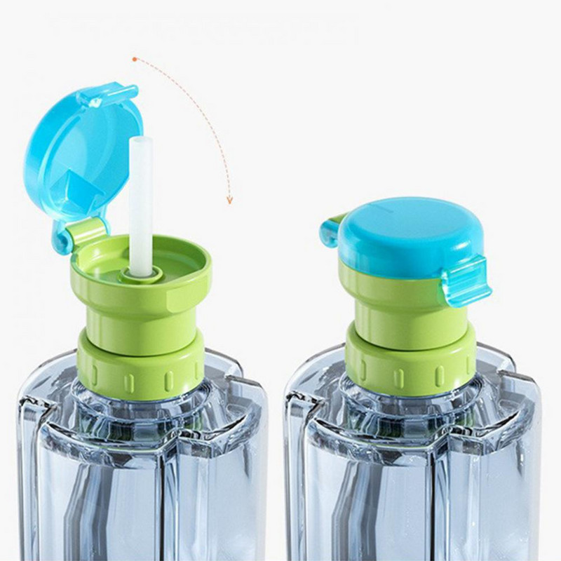 Vaikų vandens butelio dangtelis, apsaugantis nuo išsiliejimo sulčių sodos vandens buteliuko susukamas dangtelio dangtelis su šiaudeliu, saugaus gėrimo šiaudelio dangteliu, maitinamas vaikui