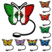 Szilikon szalmadugó Újrafelhasználható élelmiszeripari szilikon szívószál huzatok 9db 8mm pillangók Porálló védők univerzális üveghez