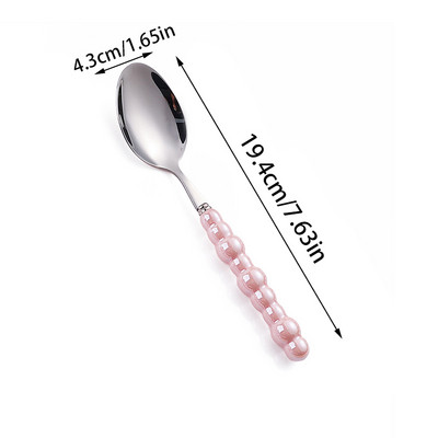 1/4 vnt. Keraminių perlų rankenos stalo įrankių rinkinys nerūdijančio plieno stalo įrankių rinkinys Kūrybiškumo peilis šaukštas šakutė stalo įrankių rinkinys indų rinkinys