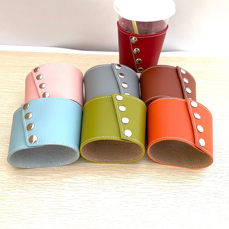 Pu Δερμάτινη τσάντα για μπουκάλι νερού Τσάντα θήκης για ποτήρι με λουράκι ώμου