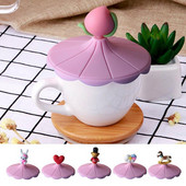 Sandarus maisto sandariklio spaustukas, silikonas, daugkartinis mielas daiktas. Lankstus tiekimo puodelis su šaukštu siurbiamas skardinės dangteliai dangteliai uždengti puodelio dangteliu