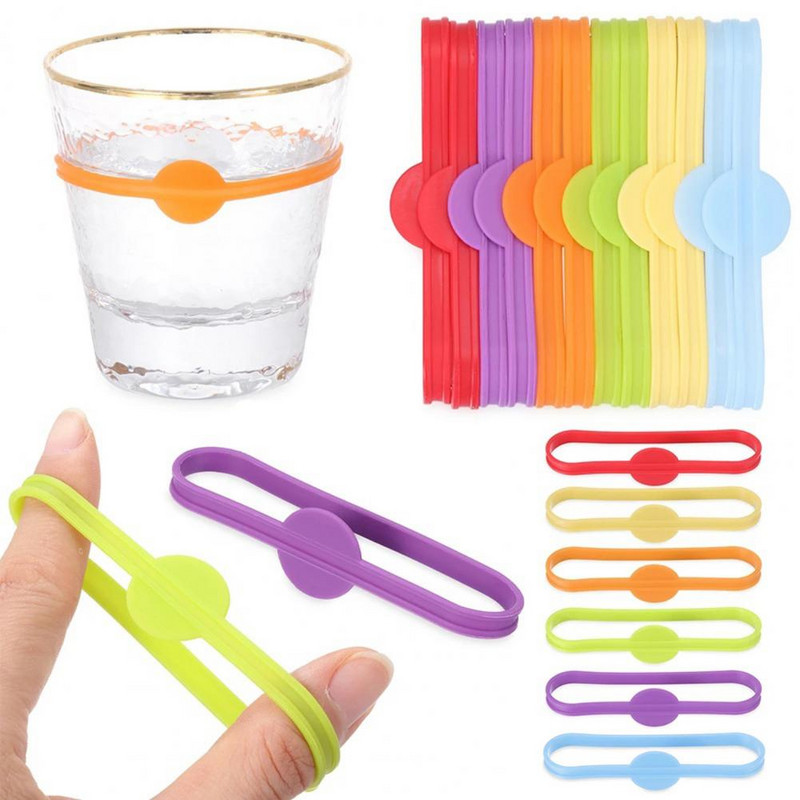 Markere pentru pahar de vin din silicon din sticlă Markere reutilizabile pentru pahar de vin din silicon pentru barul de petrecere de acasă Sticla universală durabilă S