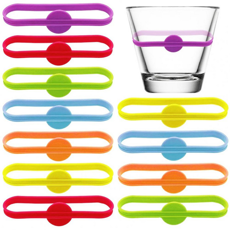 Markere pentru pahar de vin din silicon din sticlă Markere reutilizabile pentru pahar de vin din silicon pentru barul de petrecere de acasă Sticla universală durabilă S