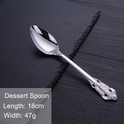 1 Τεμάχια Πολυτελή επιτραπέζια σκεύη Vintage Western Σετ μαχαιροπήρουνων από ανοξείδωτο ατσάλι Γάμος Χαρακτική σερβίτσιο Μαχαίρι Πιρούνι Κουτάλι Σκουπίδια