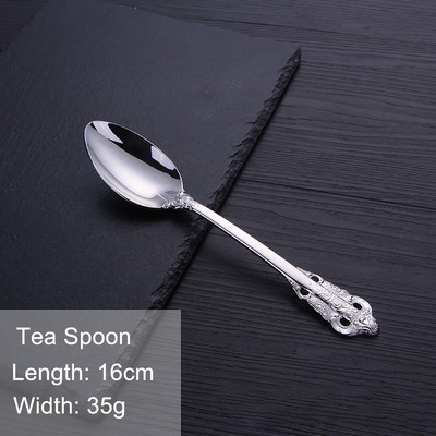 1 Τεμάχια Πολυτελή επιτραπέζια σκεύη Vintage Western Σετ μαχαιροπήρουνων από ανοξείδωτο ατσάλι Γάμος Χαρακτική σερβίτσιο Μαχαίρι Πιρούνι Κουτάλι Σκουπίδια