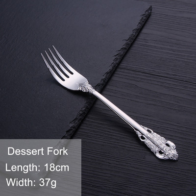 1 Τεμάχια Πολυτελή επιτραπέζια σκεύη Vintage Western Σετ μαχαιροπήρουνων από ανοξείδωτο ατσάλι Γάμος Χαρακτική σερβίτσιο Μαχαίρι Πιρούνι Κουτάλι Σκουπίδια