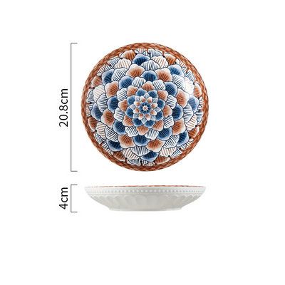 Põhjamaade keraamiline taldrik, lilletrükk