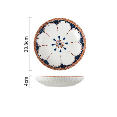 Põhjamaade keraamiline taldrik, lilletrükk