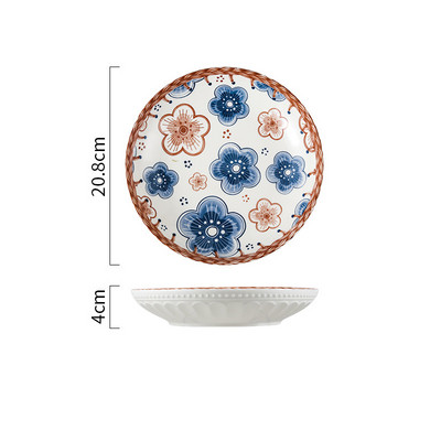 Põhjamaade keraamiline taldrik, lilletrükk