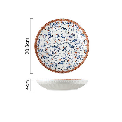 Põhjamaade keraamiline taldrik, lilletrükk