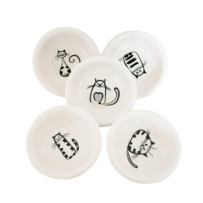 6 vnt. Mielos katės mažo dydžio keramika sojos patiekalų padažas actas uogienės patiekalai virtuvės mažos lėkštės stalo reikmenys naujovė Dovana