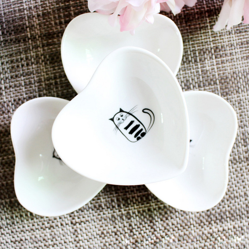 6db Aranyos macska mini méretű kerámia szójatál szósz ecetes lekváros edények konyhai kis tányéros étkészlet újdonság ajándék