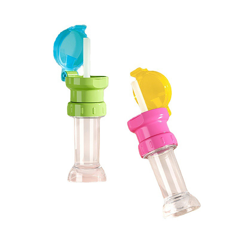 Lekkekindel laste veepudeli kork, mahl, sooda, veepudeli keeratav kaanekork koos õlgede ohutu joogiga, õlekorgiga söötmine